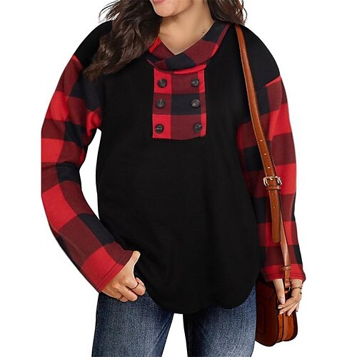 Women's Plus Size Tops Blouse Shirt Plaid Long Sleeve Crew Neck Basic Casual Daily Polyester Winter Fall Green Black
Women's Plus Size Tops Blouse Shirt Plaid Long Sleeve Crew Neck Basic Casual Daily Polyester Winter Fall Green Black