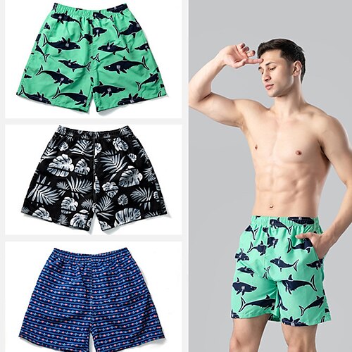 Men's Swim Shorts Swim Trunks Board Shorts Pocket Elastic Waist Print Graphic Shark Comfort Breathable Short Casual Daily Beach Fashion Streetwear Green Black
Men's Swim Shorts Swim Trunks Board Shorts Pocket Elastic Waist Print Graphic Shark Comfort Breathable Short Casual Daily Beach Fashion Streetwear Green Black