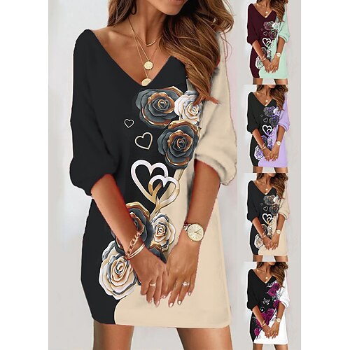 Mini robe Femme Robe sweat Manches 3/4 Hiver Automne Printemps - Mode Imprimer Floral Col V du quotidien 2022 Vert Bleu Violet Kaki Blanche S M L XL XXL 3XL
Mini robe Femme Robe sweat Manches 3/4 Hiver Automne Printemps - Mode Imprimer Floral Col V du quotidien 2022 Vert Bleu Violet Kaki Blanche S M L XL XXL 3XL