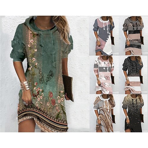 Women's Hoodie Dress Winter Dress Sweatshirt Dress Winter Dress Green Blue Purple Long Sleeve Floral Print Winter Fall Hooded Vacation Casual Fall Dress 2022 S M L XL XXL 3XL
Women's Hoodie Dress Winter Dress Sweatshirt Dress Winter Dress Green Blue Purple Long Sleeve Floral Print Winter Fall Hooded Vacation Casual Fall Dress 2022 S M L XL XXL 3XL