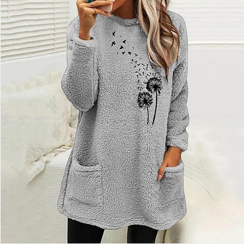 Women's Sweatshirt Pullover Sherpa Fleece Teddy Pocket Lake blue Green Black Dandelion Casual Round Neck Long Sleeve Fleece S M L XL 2XL 3XL
Women's Sweatshirt Pullover Sherpa Fleece Teddy Pocket Lake blue Green Black Dandelion Casual Round Neck Long Sleeve Fleece S M L XL 2XL 3XL