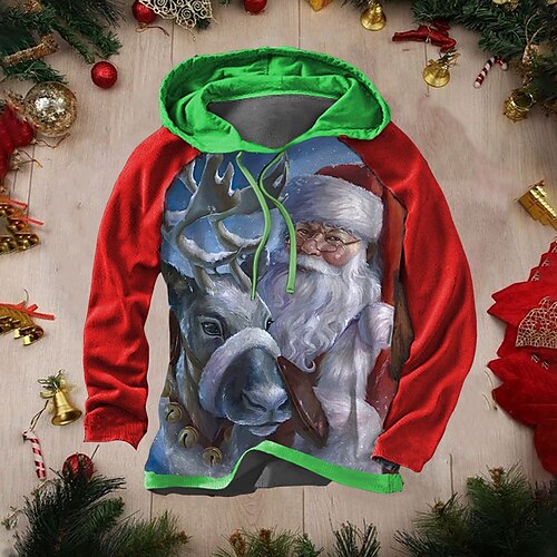 Men's Pullover Hoodie Sweatshirt Green / Red Red Hooded Color Block Santa Claus Graphic Prints Patchwork Print Christmas Sports Outdoor Daily 3D Print Streetwear Designer Casual Fall Spring Fall
Men's Pullover Hoodie Sweatshirt Green / Red Red Hooded Color Block Santa Claus Graphic Prints Patchwork Print Christmas Sports Outdoor Daily 3D Print Streetwear Designer Casual Fall Spring Fall