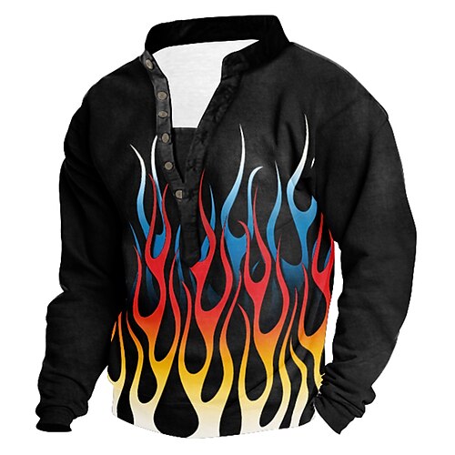 Men's Sweatshirt Black Standing Collar Henley Colorful 3D Print Casual 3D Print 3D Print Casual Spring Fall Winter Clothing Apparel Hoodies Sweatshirts
Men's Sweatshirt Black Standing Collar Henley Colorful 3D Print Casual 3D Print 3D Print Casual Spring Fall Winter Clothing Apparel Hoodies Sweatshirts