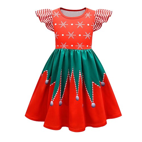 Kids Girls' Christmas Dress Cartoon Color Block A Line Dress Midi Dress Casual Crew Neck Sleeveless Fashion Dress 2-12 Years Spring Green Red
Kids Girls' Christmas Dress Cartoon Color Block A Line Dress Midi Dress Casual Crew Neck Sleeveless Fashion Dress 2-12 Years Spring Green Red