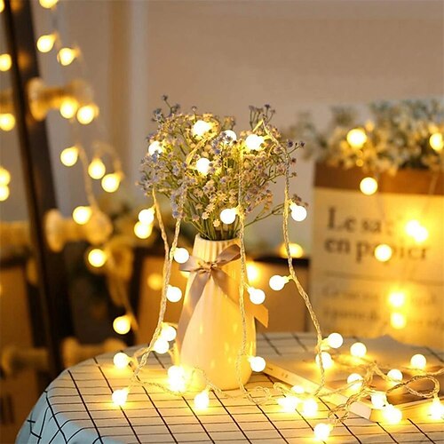 

Mini Globe String Lights LED Christmas Fairy String Lights 3M 20Led Battery Operated for Indoor Outdoor Bedroom Party Wedding Garden Christmas Tree Decor Warm White