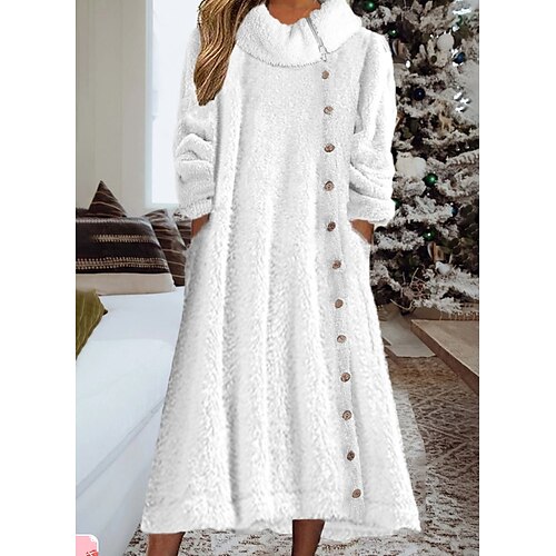 Women's A Line Dress Midi Dress Beige Long Sleeve Pure Color Button Winter Fall Stand Collar Casual Daily Weekend 2022 S M L XL XXL 3XL
Women's A Line Dress Midi Dress Beige Long Sleeve Pure Color Button Winter Fall Stand Collar Casual Daily Weekend 2022 S M L XL XXL 3XL