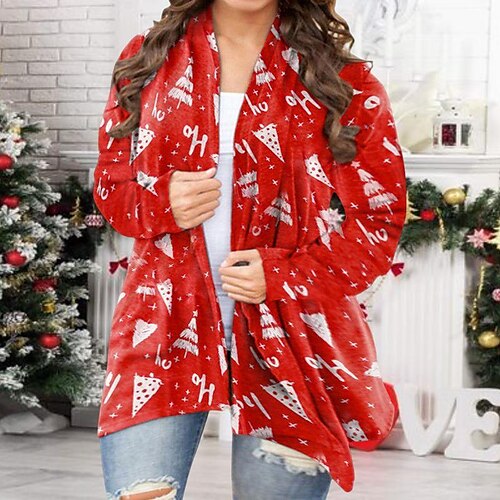 Women's Plus Size Christmas Jacket Print Cartoon Tree Deer Vacation Long Sleeve V Neck Long Winter Fall Green Black Blue L XL XXL 3XL
Women's Plus Size Christmas Jacket Print Cartoon Tree Deer Vacation Long Sleeve V Neck Long Winter Fall Green Black Blue L XL XXL 3XL