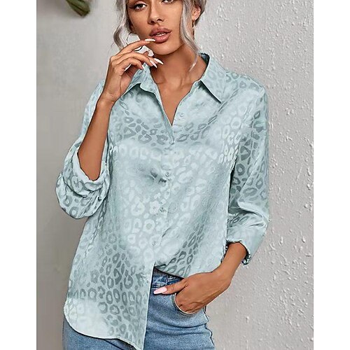 Women's Blouse Shirt Leopard Button Print Long Sleeve Casual Basic Shirt Collar Regular S
Women's Blouse Shirt Leopard Button Print Long Sleeve Casual Basic Shirt Collar Regular S