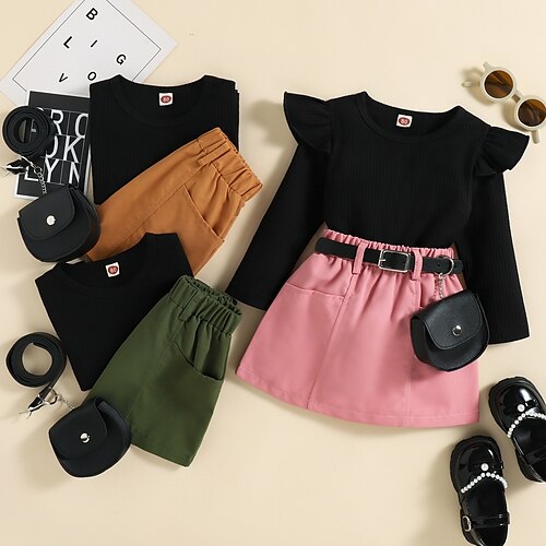 2 Pieces Toddler Girls' Solid Color Skirt & Shirt Set Long Sleeve Active Outdoor 3-7 Years Winter Green Pink Brown
2 Pieces Toddler Girls' Solid Color Skirt & Shirt Set Long Sleeve Active Outdoor 3-7 Years Winter Green Pink Brown