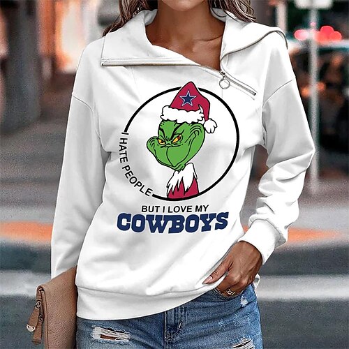 Women's Sweatshirt Pullover Streetwear Zipper Green Black White Graphic Christmas V Neck Long Sleeve S M L XL 2XL 3XL
Women's Sweatshirt Pullover Streetwear Zipper Green Black White Graphic Christmas V Neck Long Sleeve S M L XL 2XL 3XL