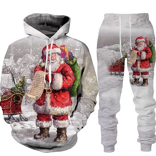 Men's Tracksuit Hoodies Set Gray Hooded Graphic Santa Claus 2 Piece Print Sports & Outdoor Casual Sports 3D Print Basic Streetwear Designer Fall Spring Clothing Apparel Hoodies Sweatshirts
Men's Tracksuit Hoodies Set Gray Hooded Graphic Santa Claus 2 Piece Print Sports & Outdoor Casual Sports 3D Print Basic Streetwear Designer Fall Spring Clothing Apparel Hoodies Sweatshirts