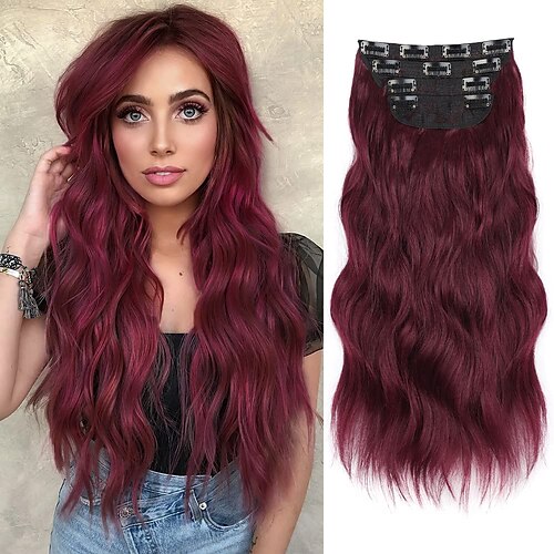 Clip in Long Wavy Hair Extensions Synthetic 4PCS Thick Hairpieces for Women 20 Inch Long Fiber Hair Extension for Daily Party Use
Clip in Long Wavy Hair Extensions Synthetic 4PCS Thick Hairpieces for Women 20 Inch Long Fiber Hair Extension for Daily Party Use