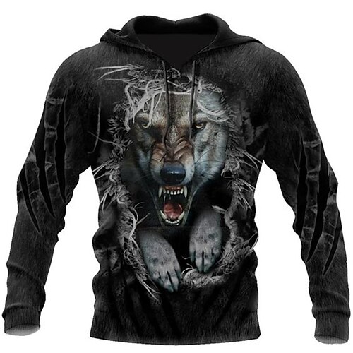 Men's Pullover Hoodie Sweatshirt Black Hooded Animal Wolf Graphic Prints Print Daily Sports 3D Print Basic Streetwear Designer Spring Fall Clothing Apparel Hoodies Sweatshirts
Men's Pullover Hoodie Sweatshirt Black Hooded Animal Wolf Graphic Prints Print Daily Sports 3D Print Basic Streetwear Designer Spring Fall Clothing Apparel Hoodies Sweatshirts