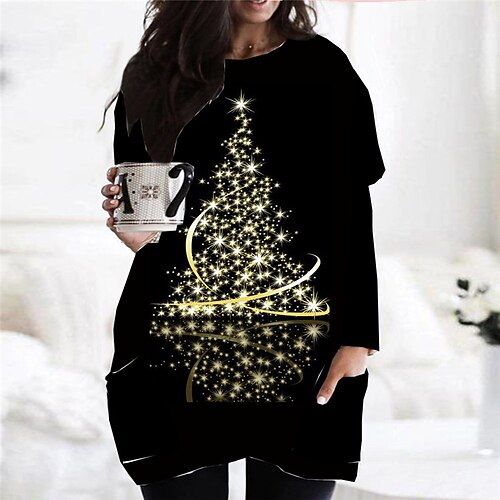 Women's Plus Size Christmas Dress Christmas Tree Long Sleeve Winter Fall Casual Festival Mini Dress Going out Dress
Women's Plus Size Christmas Dress Christmas Tree Long Sleeve Winter Fall Casual Festival Mini Dress Going out Dress