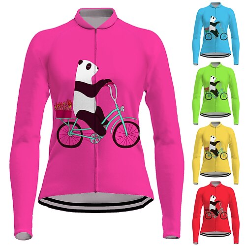 21Grams Women's Cycling Jersey Long Sleeve Bike Jersey Top with 3 Rear Pockets Mountain Bike MTB Road Bike Cycling Breathable Quick Dry Moisture Wicking Reflective Strips Green Yellow Red Panda
21Grams Women's Cycling Jersey Long Sleeve Bike Jersey Top with 3 Rear Pockets Mountain Bike MTB Road Bike Cycling Breathable Quick Dry Moisture Wicking Reflective Strips Green Yellow Red Panda