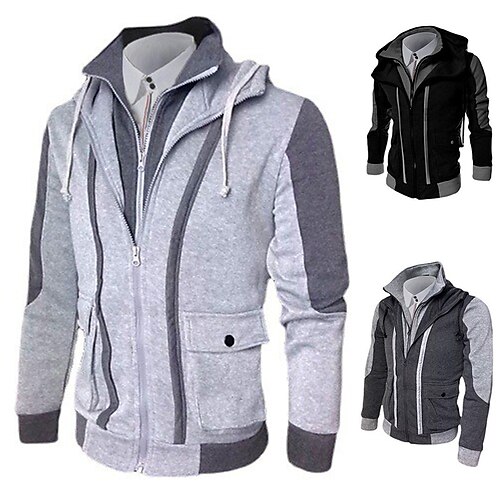 Men's Hoodie Zip Up Hoodie Black Light gray Dark Gray Hooded Color Block Going out Cool Essential Winter Fall Clothing Apparel Hoodies Sweatshirts Long Sleeve
Men's Hoodie Zip Up Hoodie Black Light gray Dark Gray Hooded Color Block Going out Cool Essential Winter Fall Clothing Apparel Hoodies Sweatshirts Long Sleeve