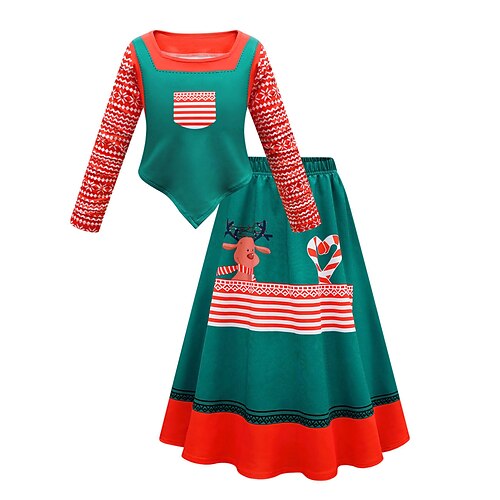 2 Pieces Kids Girls' Christmas Elk Skirt & Shirt Set Long Sleeve Active Party 7-13 Years Winter Dark Green
2 Pieces Kids Girls' Christmas Elk Skirt & Shirt Set Long Sleeve Active Party 7-13 Years Winter Dark Green