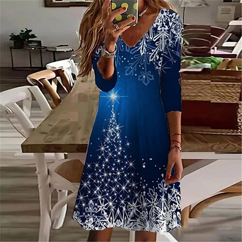 Women's Casual Dress T Shirt Dress Tee Dress Shift Dress Mini Dress Blue Long Sleeve Snowflake Pocket Winter Fall Spring V Neck Fashion Christmas Daily 2022 S M L XL XXL 3XL
Women's Casual Dress T Shirt Dress Tee Dress Shift Dress Mini Dress Blue Long Sleeve Snowflake Pocket Winter Fall Spring V Neck Fashion Christmas Daily 2022 S M L XL XXL 3XL
