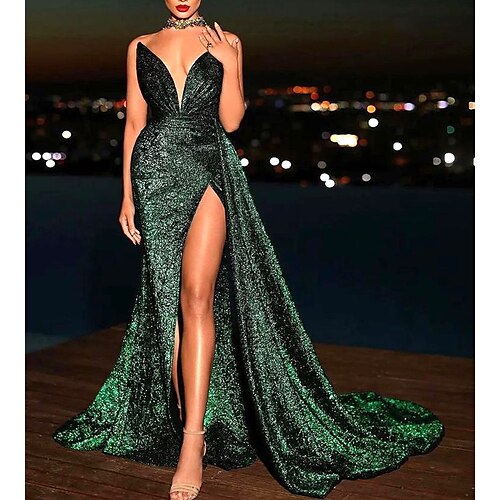 A sirena Vestiti da sera Brillante e glitterato Vestito Formale Strascico di corte Senza maniche A V Con strass con Lustrini Fessura 2023
A sirena Vestiti da sera Brillante e glitterato Vestito Formale Strascico di corte Senza maniche A V Con strass con Lustrini Fessura 2023