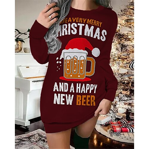 Women's Christmas Sweatshirt Dress Shift Dress Blue Brown Long Sleeve Letter Print Winter Fall Autumn Fashion Christmas Daily Loose Fit 2022 S M L XL XXL 3XL
Women's Christmas Sweatshirt Dress Shift Dress Blue Brown Long Sleeve Letter Print Winter Fall Autumn Fashion Christmas Daily Loose Fit 2022 S M L XL XXL 3XL