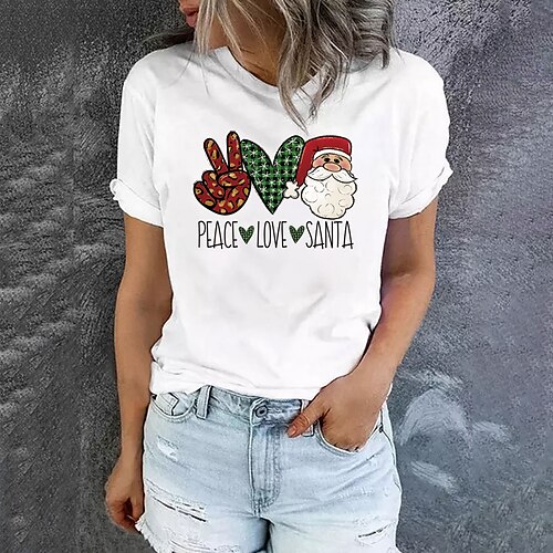 Women's T shirt Tee Green Pink Light Green Graphic Letter Print Short Sleeve Christmas Daily Basic Round Neck Regular Painting S
Women's T shirt Tee Green Pink Light Green Graphic Letter Print Short Sleeve Christmas Daily Basic Round Neck Regular Painting S