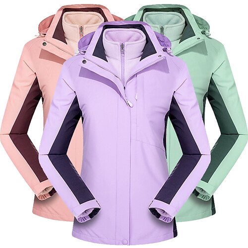 Women's Hiking 3-in-1 Jackets Ski Jacket Waterproof Hiking Jacket Winter Outdoor Thermal Warm Fleece Lining Waterproof Windproof Outerwear Winter Fleece Jacket Trench Coat Hunting Ski / Snowboard
Women's Hiking 3-in-1 Jackets Ski Jacket Waterproof Hiking Jacket Winter Outdoor Thermal Warm Fleece Lining Waterproof Windproof Outerwear Winter Fleece Jacket Trench Coat Hunting Ski / Snowboard