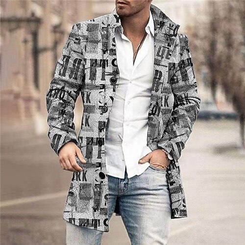 Men's Coat Warm Work Single Breasted Letter 3D Printed Graphic Turndown Fashion Jacket Outerwear Long Sleeve Pocket Fall & Winter
Men's Coat Warm Work Single Breasted Letter 3D Printed Graphic Turndown Fashion Jacket Outerwear Long Sleeve Pocket Fall & Winter