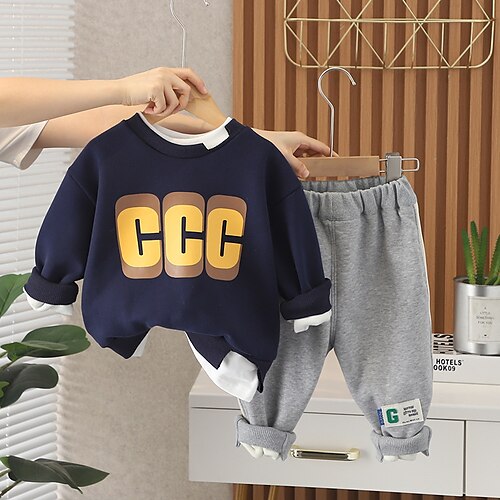 2 Pieces Toddler Boys Sweatshirt & Pants Outfit Letter Long Sleeve Cotton Set Outdoor Fashion Daily Winter Fall 3-7 Years Navy Blue
2 Pieces Toddler Boys Sweatshirt & Pants Outfit Letter Long Sleeve Cotton Set Outdoor Fashion Daily Winter Fall 3-7 Years Navy Blue