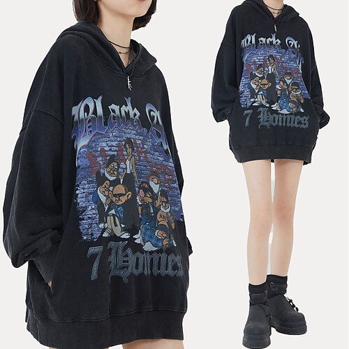 

Inspired by Punk Gothic Seven Dwarfs Hoodie Cartoon Manga Anime Graphic Hoodie For Men's Women's Unisex Adults' Hot Stamping 100% Polyester