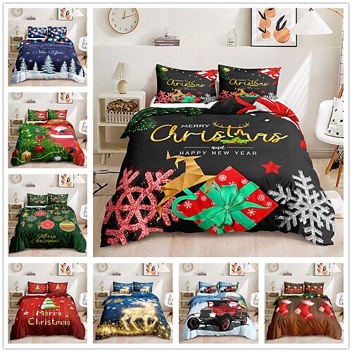 Christmas Illustration 3 Piece Duvet Cover Set Bedding Set Comfortable Quilt Cover Soft Lightweight Microfiber Including 1 Duvet Cover 2 Twin/King/King Pillow Case 1 Twin/Twin Pillow Case
Christmas Illustration 3 Piece Duvet Cover Set Bedding Set Comfortable Quilt Cover Soft Lightweight Microfiber Including 1 Duvet Cover 2 Twin/King/King Pillow Case 1 Twin/Twin Pillow Case
