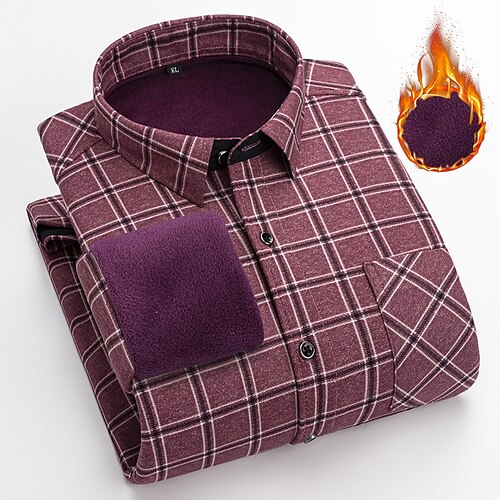 Men's Fleece Shirt Dress Shirt Plaid Check Shirt Turndown Black Blue Pink Red Print Work Casual Long Sleeve Color Block Button-Down Clothing Apparel Fashion Business Elegant Formal / Spring
Men's Fleece Shirt Dress Shirt Plaid Check Shirt Turndown Black Blue Pink Red Print Work Casual Long Sleeve Color Block Button-Down Clothing Apparel Fashion Business Elegant Formal / Spring