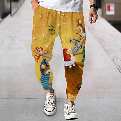 Men's Joggers Trousers Drawstring Elastic Waist 3D Print Animal Graphic Prints Christmas Comfort Breathable Sports Outdoor Casual Daily Streetwear Stylish Blue Yellow Micro-elastic
Men's Joggers Trousers Drawstring Elastic Waist 3D Print Animal Graphic Prints Christmas Comfort Breathable Sports Outdoor Casual Daily Streetwear Stylish Blue Yellow Micro-elastic