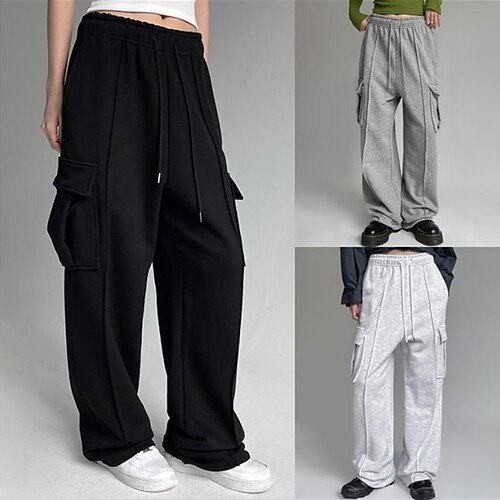Women's Wide Leg Black Grey White High Waist Streetwear Casual Casual Daily Wear Full Length Outdoor Solid Colored S M L XL
Women's Wide Leg Black Grey White High Waist Streetwear Casual Casual Daily Wear Full Length Outdoor Solid Colored S M L XL