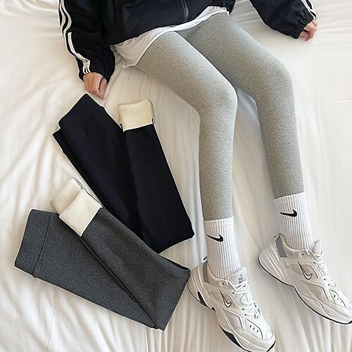 Women's Fleece Pants Leggings Fleece lined Black Light Grey Dark Grey Tights Casual Daily High Elasticity Full Length Thermal Warm Solid Colored M L XL
Women's Fleece Pants Leggings Fleece lined Black Light Grey Dark Grey Tights Casual Daily High Elasticity Full Length Thermal Warm Solid Colored M L XL
