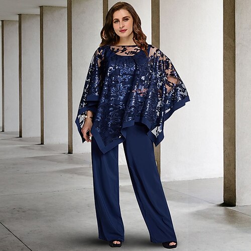 Todelt Flyverdragter Plus Size Curve Mother of the Bride kjoler Elegant Kjole Formel Gulvlang Uden ærmer Høj halset Chiffon med Paillette Applikeret broderi 2023
Todelt Flyverdragter Plus Size Curve Mother of the Bride kjoler Elegant Kjole Formel Gulvlang Uden ærmer Høj halset Chiffon med Paillette Applikeret broderi 2023