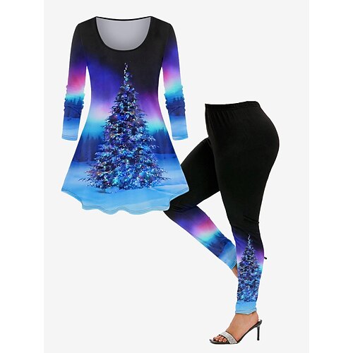 Women's Plus Size Tops Christmas Set Graphic Cat Print Long Sleeve Crew Neck Modern Vacation Polyester Winter Fall Black Blue
Women's Plus Size Tops Christmas Set Graphic Cat Print Long Sleeve Crew Neck Modern Vacation Polyester Winter Fall Black Blue