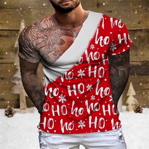 Men's Unisex Christmas T shirt 3D Print Graphic Prints Muscle Print Short Sleeve Tops Casual Designer Big and Tall Red / Summer
Men's Unisex Christmas T shirt 3D Print Graphic Prints Muscle Print Short Sleeve Tops Casual Designer Big and Tall Red / Summer