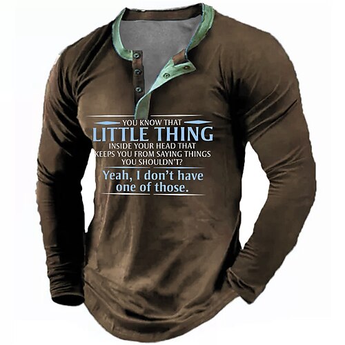Hombre Henley Shirt Camiseta Tee Graphic Letra Henley Café Impresión 3D Exterior Diario Manga Larga Abotonar Estampado Ropa Básico Design Casual Clásico
Hombre Henley Shirt Camiseta Tee Graphic Letra Henley Café Impresión 3D Exterior Diario Manga Larga Abotonar Estampado Ropa Básico Design Casual Clásico