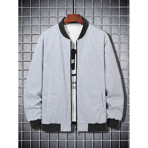 Men's Men Casual Jacket Daily Wear Casual Daily Winter Fall Regular Coat Regular Fit Windproof Casual Daily Traditional / Classic Comfortable Jacket Long Sleeve Print Plain with Pockets Light Grey
Men's Men Casual Jacket Daily Wear Casual Daily Winter Fall Regular Coat Regular Fit Windproof Casual Daily Traditional / Classic Comfortable Jacket Long Sleeve Print Plain with Pockets Light Grey