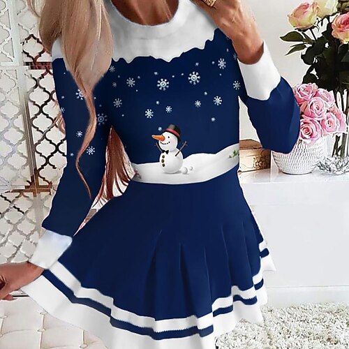 Women's Christmas Swing Dress Mini Dress Blue Long Sleeve Snowman Patchwork Winter Fall Autumn Crew Neck Modern Daily 2022 S M L XL
Women's Christmas Swing Dress Mini Dress Blue Long Sleeve Snowman Patchwork Winter Fall Autumn Crew Neck Modern Daily 2022 S M L XL