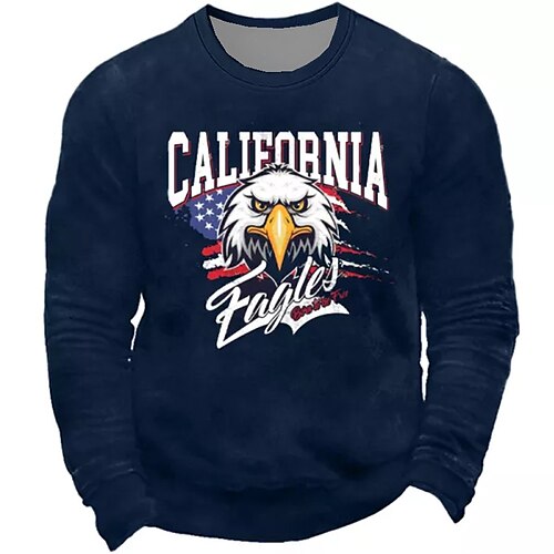 Men's Sweatshirt Pullover Black And White Black Royal Blue Navy Blue Crew Neck Graphic Prints Eagle Print Daily Sports Holiday 3D Print Basic Streetwear Designer Spring & Fall Clothing Apparel
Men's Sweatshirt Pullover Black And White Black Royal Blue Navy Blue Crew Neck Graphic Prints Eagle Print Daily Sports Holiday 3D Print Basic Streetwear Designer Spring & Fall Clothing Apparel