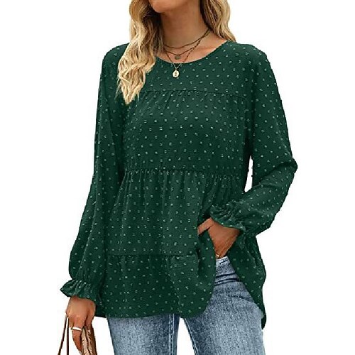 2022 Amazon Cross Border Long Sleeve Round Neck Dot Chiffon Shirt Long Sleeve Dress Ruffle Top Women
2022 Amazon Cross Border Long Sleeve Round Neck Dot Chiffon Shirt Long Sleeve Dress Ruffle Top Women