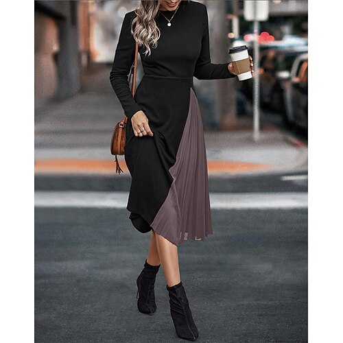 Women's Casual Dress Swing Dress Midi Dress Black and Red Black and Grey Sapphire blue and army green Long Sleeve Color Block Patchwork Winter Fall Autumn Crew Neck Stylish Weekend 2022 S M L XL
Women's Casual Dress Swing Dress Midi Dress Black and Red Black and Grey Sapphire blue and army green Long Sleeve Color Block Patchwork Winter Fall Autumn Crew Neck Stylish Weekend 2022 S M L XL