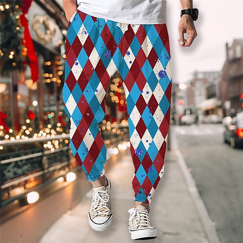 Men's Christmas Pants Joggers Trousers Beach Pants Drawstring Elastic Waist 3D Print Graphic Prints Geometry Rhombus Comfort Christmas Sports Outdoor Casual Streetwear Designer Green Blue
Men's Christmas Pants Joggers Trousers Beach Pants Drawstring Elastic Waist 3D Print Graphic Prints Geometry Rhombus Comfort Christmas Sports Outdoor Casual Streetwear Designer Green Blue
