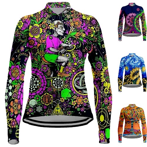 Women's Cycling Jersey Long Sleeve Bike Jersey Top with 3 Rear Pockets Mountain Bike MTB Road Bike Cycling Breathable Quick Dry Moisture Wicking Reflective Strips Green Royal Blue Dark Blue Floral
Women's Cycling Jersey Long Sleeve Bike Jersey Top with 3 Rear Pockets Mountain Bike MTB Road Bike Cycling Breathable Quick Dry Moisture Wicking Reflective Strips Green Royal Blue Dark Blue Floral