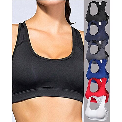 Women's Sports Bra Bralette Running Bra Cross Back Spandex Fitness Gym Workout Running Breathable Quick Dry Freedom Padded Light Support Dark Navy Red Blue Gray White Black Solid Colored / Summer
Women's Sports Bra Bralette Running Bra Cross Back Spandex Fitness Gym Workout Running Breathable Quick Dry Freedom Padded Light Support Dark Navy Red Blue Gray White Black Solid Colored / Summer