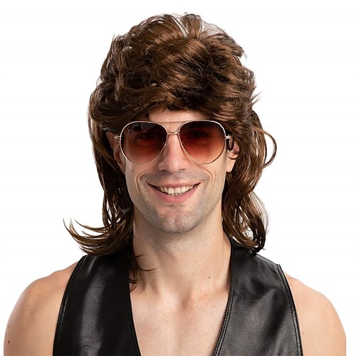 Creations Men's Brown Mullet Wig Halloween Costume Wig for Cosplay Dress Up 80's Party Accessories
Creations Men's Brown Mullet Wig Halloween Costume Wig for Cosplay Dress Up 80's Party Accessories