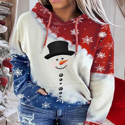 Women's Plus Size Christmas Tops Hoodie Sweatshirt Santa Claus Snowman Pocket Print Long Sleeve Hooded Basic Casual Holiday Daily Cotton Winter Fall Black Blue
Women's Plus Size Christmas Tops Hoodie Sweatshirt Santa Claus Snowman Pocket Print Long Sleeve Hooded Basic Casual Holiday Daily Cotton Winter Fall Black Blue