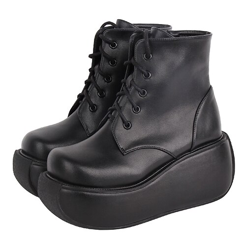 kvinners punk goth ankelstøvletter håndlagde creepers sko plattform chunky hæl rund-tå kiler kampstøvler 10 cm
kvinners punk goth ankelstøvletter håndlagde creepers sko plattform chunky hæl rund-tå kiler kampstøvler 10 cm