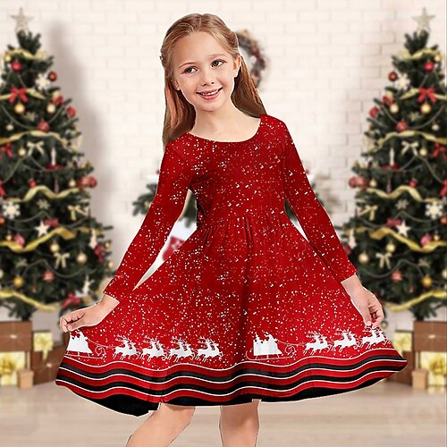 Kids Girls' Christmas Dress Animal Casual Dress Above Knee Dress Christmas Gifts Crewneck Long Sleeve Adorable Dress 2-13 Years Winter Wine
Kids Girls' Christmas Dress Animal Casual Dress Above Knee Dress Christmas Gifts Crewneck Long Sleeve Adorable Dress 2-13 Years Winter Wine